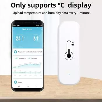Tuya ZigBee/WiFi Умный датчик температуры и влажности для дома с аккумулятором Умный дом с Alexa Security Work U5M1