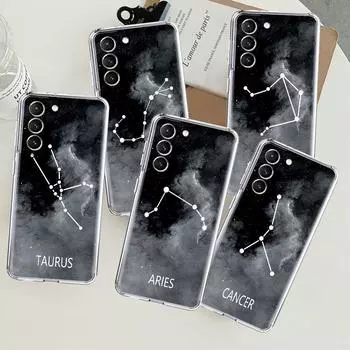 Twelve Constellations Clear Case For Samsung Galaxy S22 S20 FE S21 S10 S9 Plus Note 20 Ultra 10 Lite Soft TPU Phone Shell Samsung S21 5G