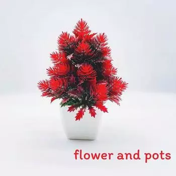 Twenty Simulate Five Large Pine Needles Green Plants Potted Desktop Decoration