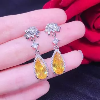 Твердые серьги-капли из стерлингового серебра 925 пробы с топазом для женщин, изысканные серьги Aros De Plata De Ley 925 Mujer Orecchini, ювелирные изделия с гранатом синий