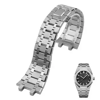 Твердый ремешок из нержавеющей стали для часов AP 15400 15703 AP ROYAL OAK Audemars Piguet Royal Oak ремешок для часов 28 мм 26 мм мужской браслет 26mm