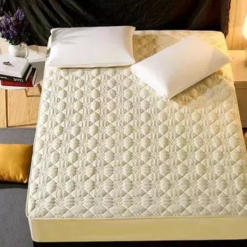 Твердый утолщенный стеганый наматрасник King Queen Size, защитный коврик для кровати, антибактериальный наматрасник, воздухопроницаемый чехол для кровати 90x200x25cm