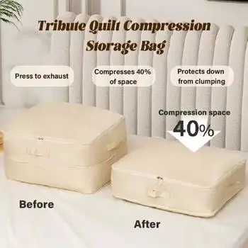 Twill Fabric Material Compression Packing Cube Foldable Dustproof Clothing Packaging Bag Large Capacity Moisture-proof