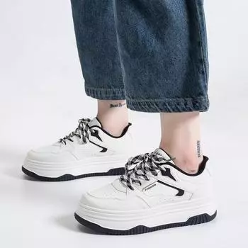 Two-color sole lace-up little white shoes women s autumn versatile skateboard shoes student simple board shoes 35