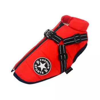 Two-legged Dog Jacket Soft with Zipper Dog Outfit Vest for Pet Winter Decoration L красный