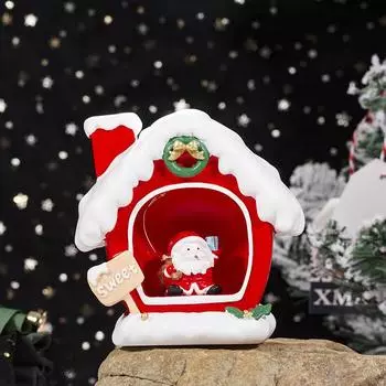 Two Style Night Lamp Battery Powered Compact Cartoon Cute Santa Shaped Claus Smile