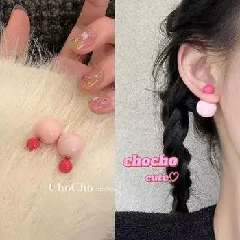 Two-Tone Bean Earrings: 2025 Trendy, Simple & Versatile Women s Accessory фиолетовый