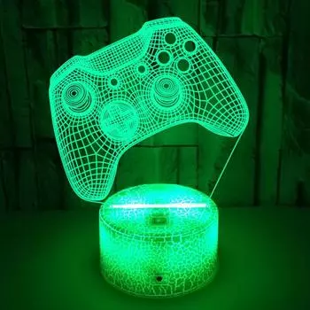 Творческая игровая ручка-ночник 3D-настольная лампа с изменением цвета, голограмма, интересный астронавт, мотоцикл, акрил, детский подарок Black base