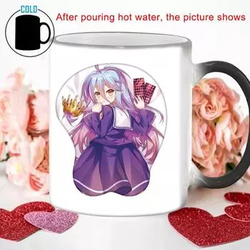 Творческая волшебная кружка Kawaii Girl BSKT-086, кружки, меняющие цвет, кофейные чашки, стаканы для сублимационной печати, фарфоровые кружки, бесплатная доставка, барная чашка 350ml