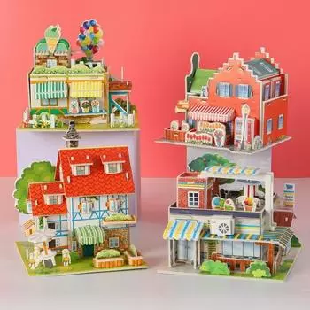 Творческий DIY 3D бумажный пазл-карта, собранный вручную, модель дома, виллы, здание для детей, самодельные развивающие игрушки