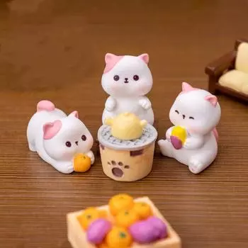 Творческий DIY кукольный домик кошка кукла машина украшение фея миниатюрные фигурки подарок садоводство мини фигурка животных