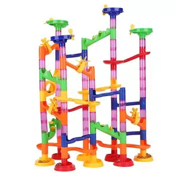 Творческий DIY Marble Race Run Maze Balls Track Blocks Развивающие игрушки для детей