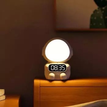 Творческий космос астронавт студент мультфильм будильник многофункциональный зарядка голос интеллектуальный ночник часы украшение