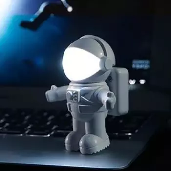 Творческий ночник с изображением космонавта, светодиодный USB-мультяшный детский ночник для детей белый