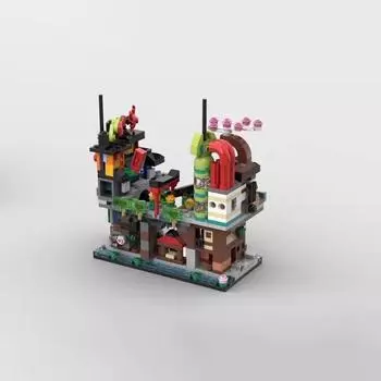Творческий пазл Ninja Palace Blocks MOC Set Action Figures Building Model Anime Market Bricks Детские игрушки Взрослые мальчики Подарки DIY