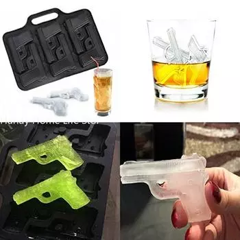 Творческий пистолет-пулемет для льда 3D DIY форма для льда шоколадные конфеты форма для холодных напитков виски вино льдогенератор