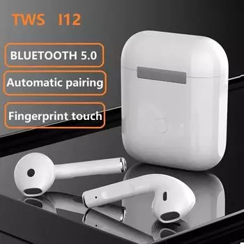 Tws 12 5.0 Bluetooth наушники спортивные шумоподавление HIFI стерео беспроводные наушники сенсорная гарнитура белый