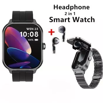 TWS 2 в 1 умные часы наушники Bluetooth гарнитура звонки часы для мужчин мониторинг здоровья NFC женские спортивные наручные часы с наушниками