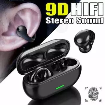 TWS Беспроводная связь Bluetooth 5.3 Тип зажима для ушей Безболезненное ношение Наушники-вкладыши Наушники-вкладыши с микрофоном Музыкальная гарнитура Bluetooth с шумоподавлением чёрный