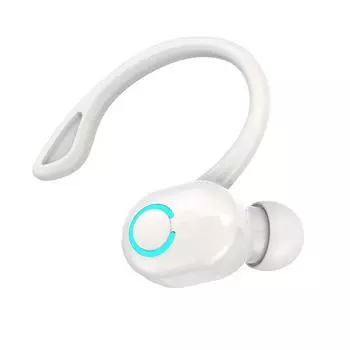 TWS Беспроводные наушники Bluetooth 5.3 с зажимом для ушей Hi-Fi стереогарнитура Спортивные наушники Водонепроницаемые бизнес-наушники с одним крючком для Xiaomi Huawei белый