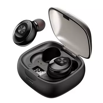 TWS Bluetooth 5.0 Беспроводные наушники Мини-умная гарнитура-вкладыш с микрофоном Автоматическое сопряжение чёрный