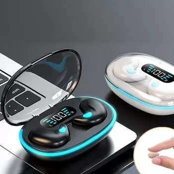 TWS Bone Conduction Sleep Special Bluetooth-гарнитура с цифровым дисплеем, интеллектуальным шумоподавлением, долговечными наушниками чёрный