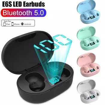 TWS E6S Fone Bluetooth наушники беспроводные наушники светодиодный дисплей шумоподавляющие наушники с микрофоном беспроводная Bluetooth гарнитура