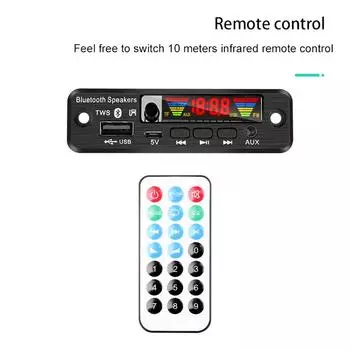 TWS MP3 Decoder Board 5V Bluetooth 5.0 Wireless Audio Module Color Screen Support APE USB AUX TF FM Radio For Car accessories