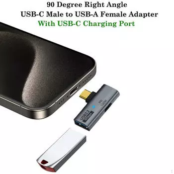 Адаптер USB-C-USB, передача данных через USB3.2, широкая совместимость, высокая скорость передачи данных 10 Гбит/с