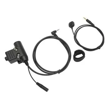U94+Finger Microphone PTT High Strength Easy Installation U94 PTT Adapter for Yaese VX3R Black