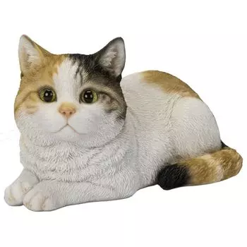 Убия Лежащая Калико Кошка 17 x x см Кукла Фигурка Украшение Животное Садовое Украшение Реалистичная Милая Кошка 10.5 9.8 H24178-A-21