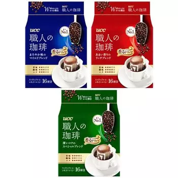 UCC Artisan Coffee Drip Coffee Drink Comparison Assorted Set x 48 Bags Regular [Set Product] (Mild/Special/Rich) [One Drip]