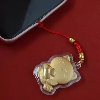 Удачи Кот Юаньбао Кот Телефон Цепочка Камера Ключи Шнур Цепочка Милый Шнурок Брелок Подарок на Год