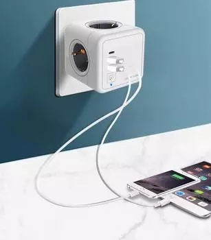Удлинитель европейского стандарта, офисная электрическая розетка, универсальная 3 AD с 2 адаптерами USB 1, розетка для дома, сетевой фильтр типа C