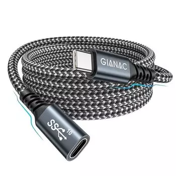 Удлинительная линия USB C 2 M, удлинительная линия USB C тип 3.2, вилка удлинительной линии, 10 Гбит/с/100 Вт и 4K при 60 Гц iPhone 15 Pro Max, MacBook Pro/Air XPS Galaxy S