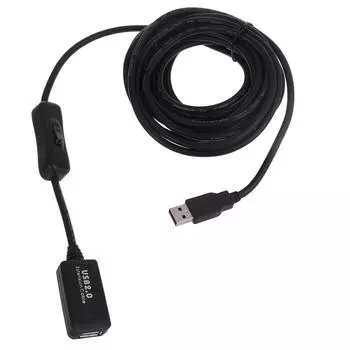 Удлинительный кабель-репитер 5 м USB 2.0 Активный удлинительный кабель-репитер Усилитель сигнала Удлинительный шнур Кабель с переключателем