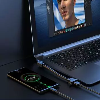 Удлинительный кабель USB 2.0 90 градусов / прямой разъем «папа-мама» с винтовым креплением на панель для мыши и клавиатуры 15-Left