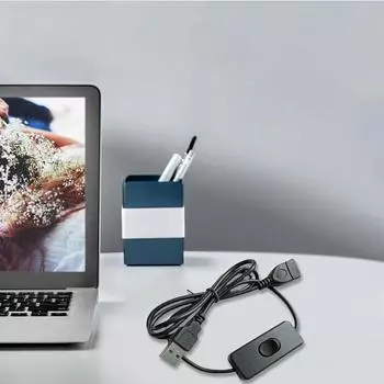 Удлинительный USB-кабель с переключателями, 22AWG, удлинитель «папа-мама» для передачи данных и подачи питания, длина 100 см. 304 чёрный