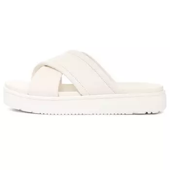 Удобные кожаные тапочки UGG Cross Slide женские тапочки белые 1128635-JLTH 36