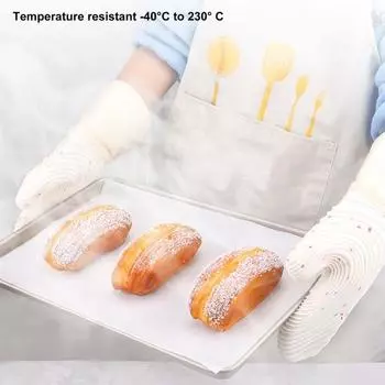 Удобные перчатки для выпечки с хлопковой подкладкой, моющиеся защитные