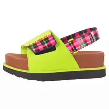 Удобные пляжные сандалии Shuting Qiu x UGG с круглым носком, женские сандалии, зеленые, коричневые 1166691-GML 38