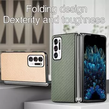 Удобный чехол из углеродного волокна для Oppo Find N, нескользящий тонкий матовый складной чехол, чехлы Fundas for OPPO Find N чёрный