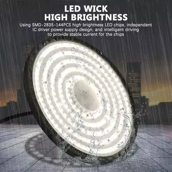 UFO LED 220V High Bay Light 100W~200W Business Stadium Storage Garage Light Super Bright Industrial Lighting Mining Light White light