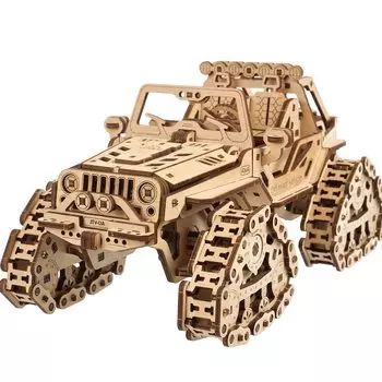 Ugears 4WD гусеничный автомобиль 70204 деревянная головоломка модель для творчества без клея инструменты не требуются автомобиль для взрослых детей внедорожник коричневый