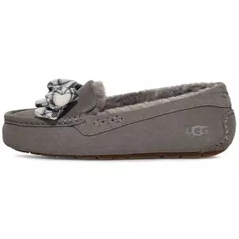 UGG Ansley Bow Plush Flat Shoes Женская обувь Charcoal 1127850-CHRC 36