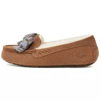 UGG Ansley Plaid Bow Удобные модные туфли на плоской подошве Женские туфли на плоской подошве Каштановый 1127850-CHE 36