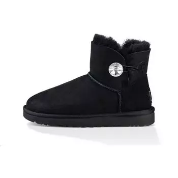 UGG Bailey Button Bling Sheepskin Теплые Простые Удобные Зимние Сапоги Женские Сапоги Черные 1016554-BLK 36