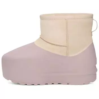 UGG Classic Mini Pumped Formed из коровьей кожи с круглым носком, модные короткие зимние сапоги унисекс, терракотово-белые 1158370-CERA 37