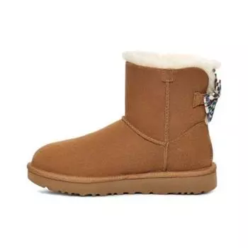 UGG Classic Plaid Bow Short Snow Boots Women boots Chestnut 1138132-CHE 36