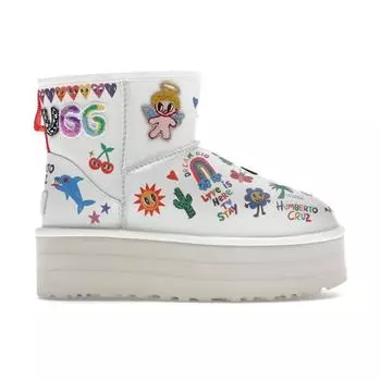 UGG Classic Platform Boot Pop Sketch Женские кроссовки белые 1153065-WHT 40